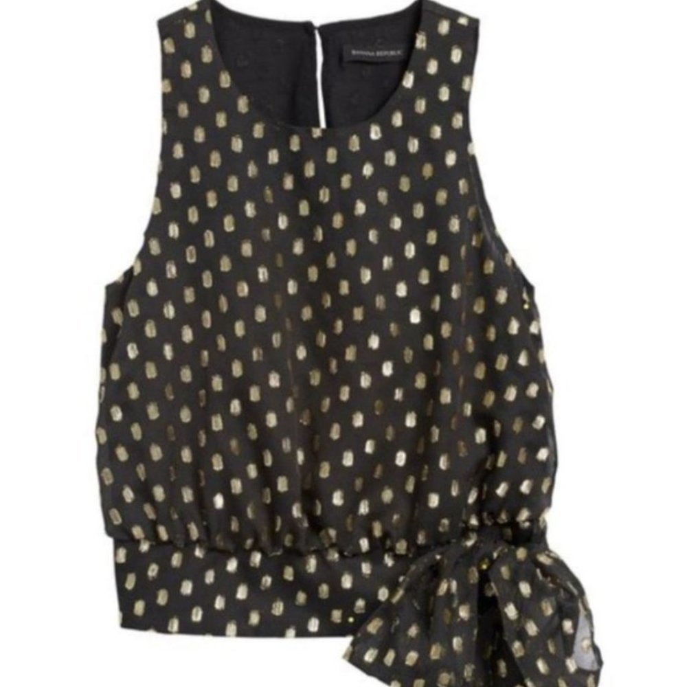 Banana Republic Black & Gold Sleeveless Top - XXSP